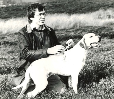 Ben Long with dog in 1980s