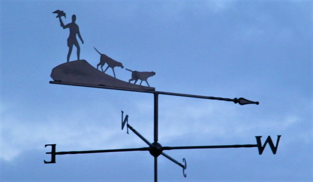 picture of a metal weather vane at The Falconry School